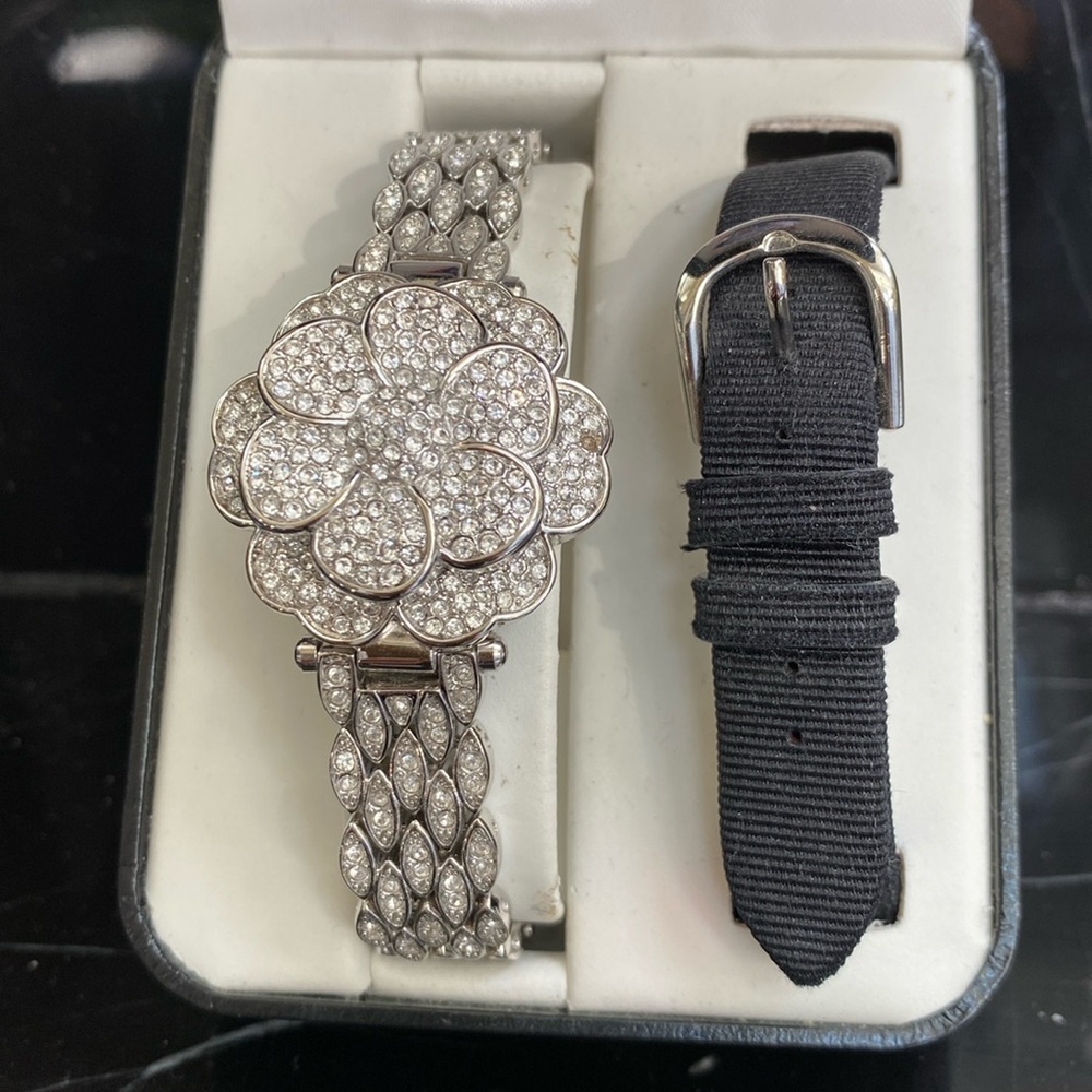 Suzanne Summers collection, silver tone with rhinestones